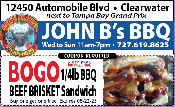 Past ad for John B's BBQ