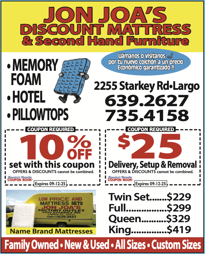 Past ad for Jon Joa's Discount Mattress & Second Hand Furniture