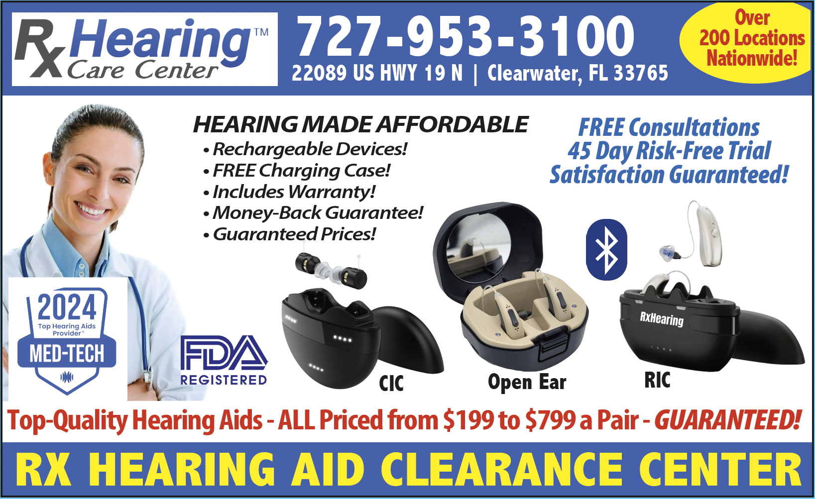 Past ad for RxHearing Care Center