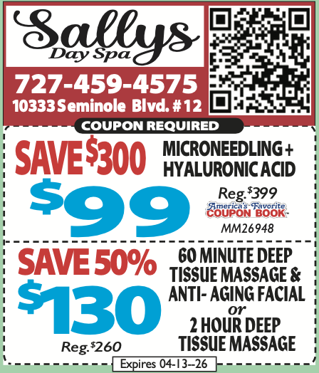Past ad for Sallys Day Spa