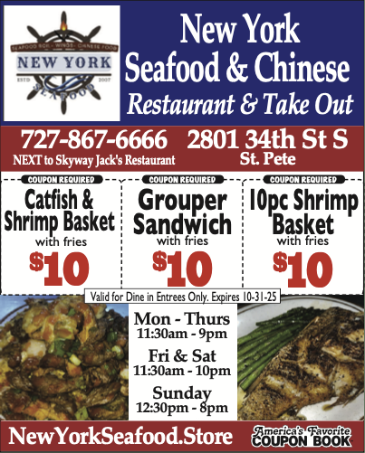 Past ad for New York Seafood & Chinese Restaurant (large ad)