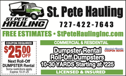 Past ad for St. Pete Hauling Inc.