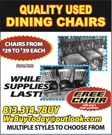 America's Favorite Coupon Book ad for We Buy Today — Quality Used Dining Chairs