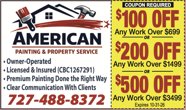 America's Favorite Coupon Book ad for American Painting & Property Service