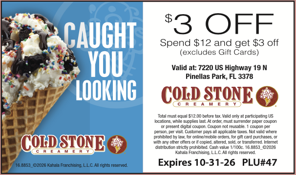 America's Favorite Coupon Book ad for Cold Stone Creamery ($3 Off)