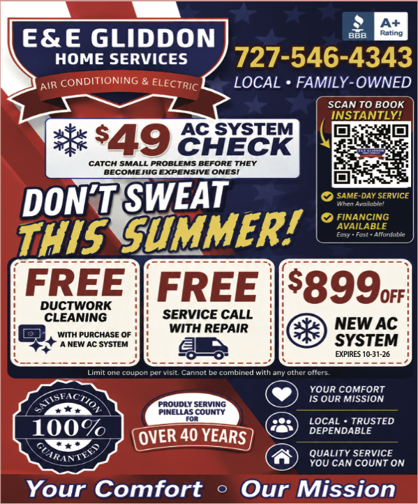 America's Favorite Coupon Book ad for E&E Gliddon Home Services