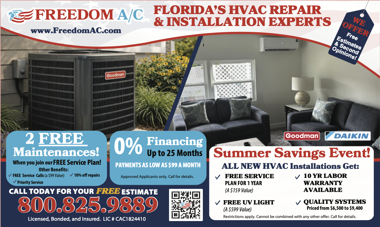 America's Favorite Coupon Book ad for Freedom A/C