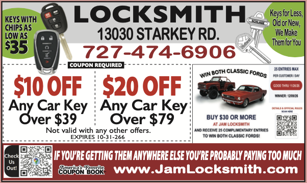 Current JAM Locksmith offers from America's Favorite Coupon Book