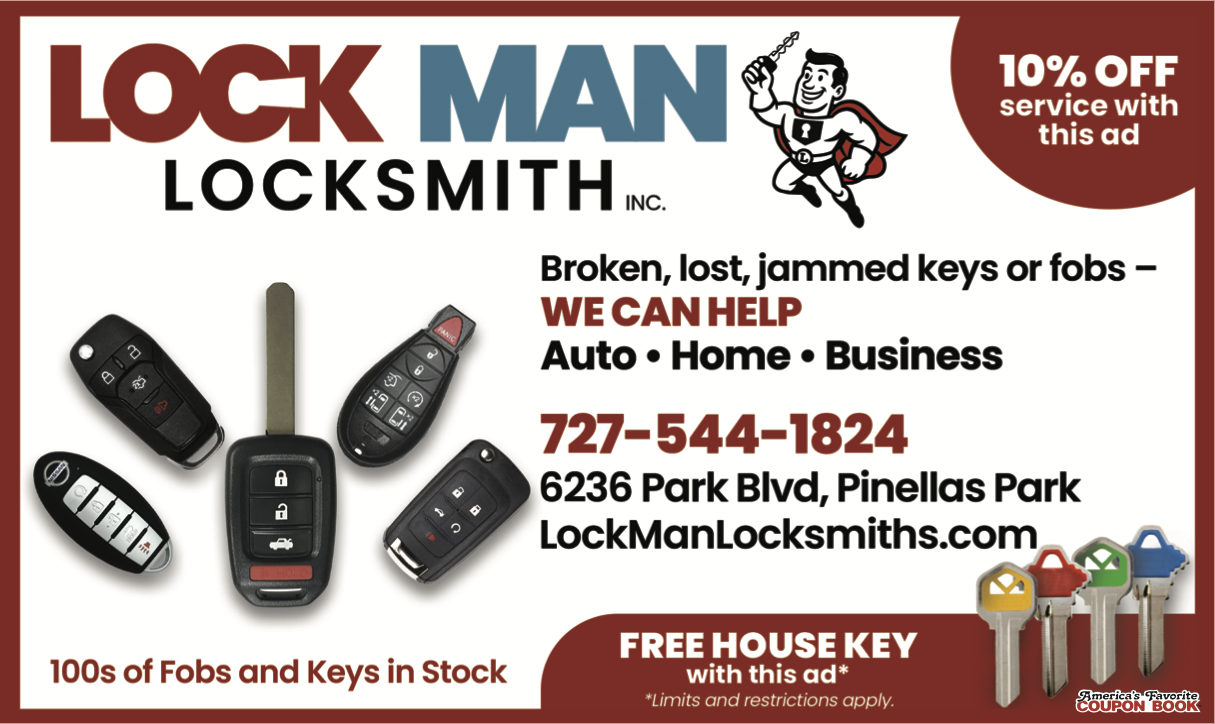 America's Favorite Coupon Book ad for Lock Man Locksmith, Inc.