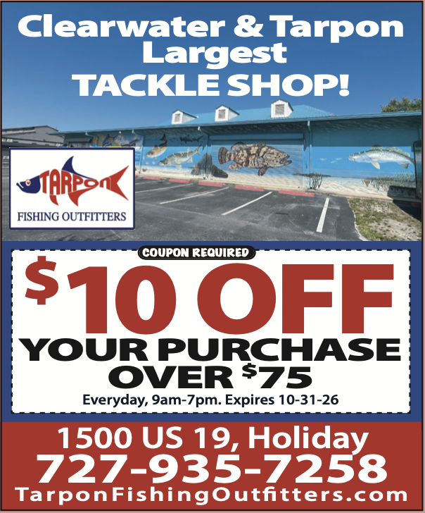 America's Favorite Coupon Book ad for Tarpon Fishing Outfitters — $10 Off