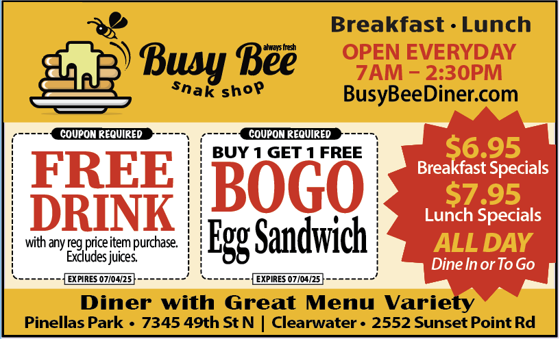 Past ad for Busy Bee Snak Shop