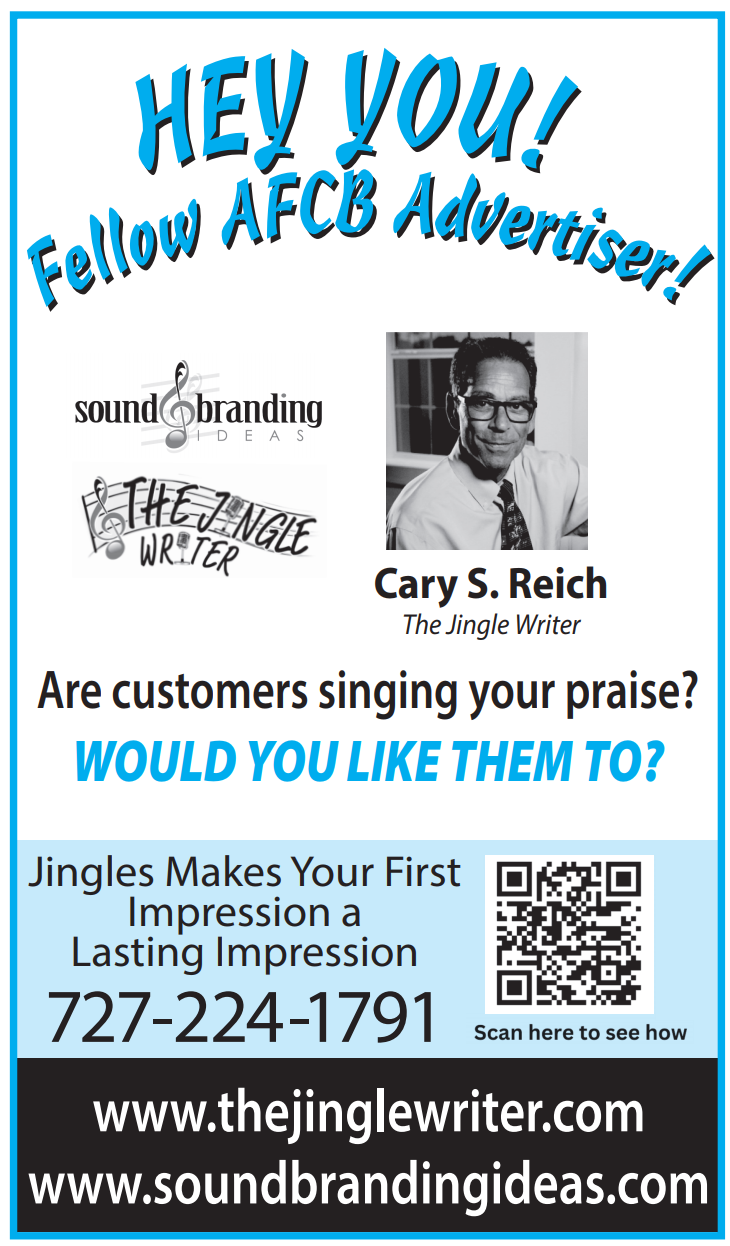Past ad for The Jingle Writer / Sound Branding Ideas (Cary S. Reich)